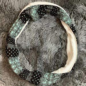 Clara Bliss | Women's Fashion Infinity Scarf | Aqua & Black | One Size